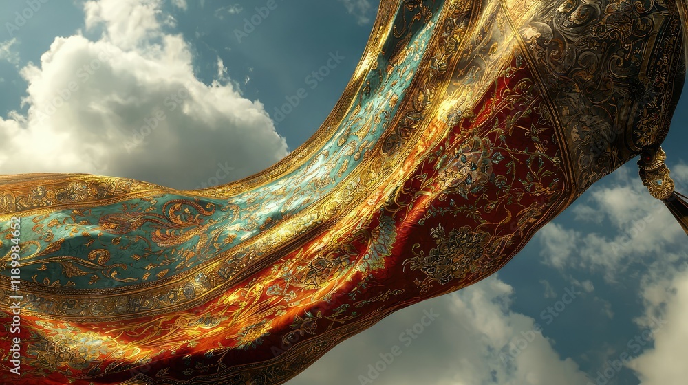 Poster Decorative Fabric with Intricate Patterns and Vibrant Colors