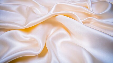 Obraz premium Elegant Cream Silk Satin Fabric Drapery Soft Folds Luxury Texture Background