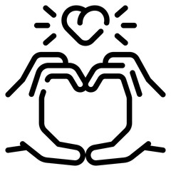 Love Hand Gesture Line Icon