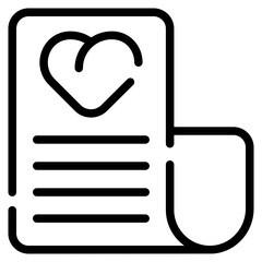 Love Letter Line Icon