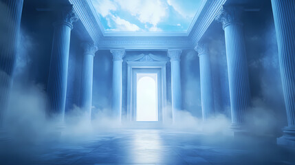 Fototapeta premium Classical architecture like a palace in the clouds