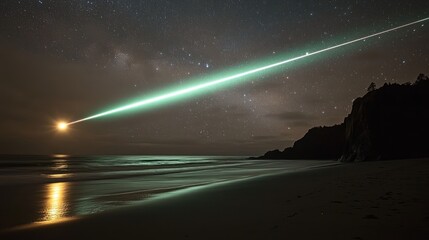 Meteor Shower Coastline Night Sky Astro Photography