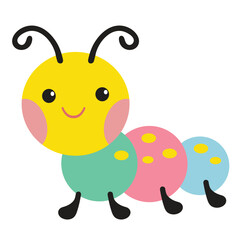Cute little  caterpillar  vector cartoon illustration