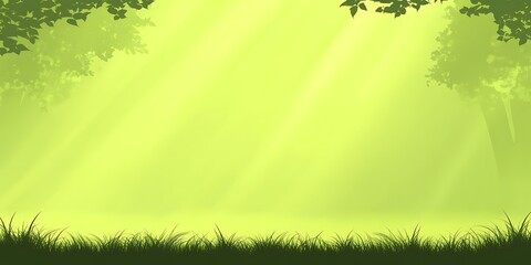 Obraz premium Sunlit forest glade, peaceful nature scene. Background use website, app