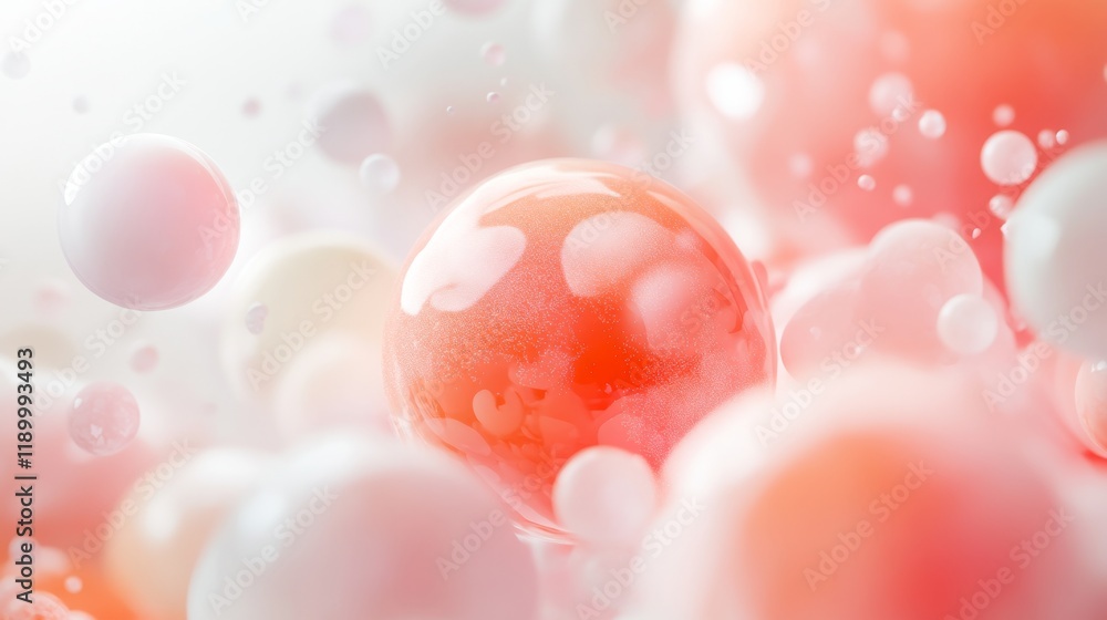 Poster abstract colorful bubbles in soft focus with gradient background