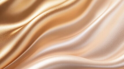 Obraz premium Elegant Golden Satin Fabric with Smooth Waves and Textured Flow