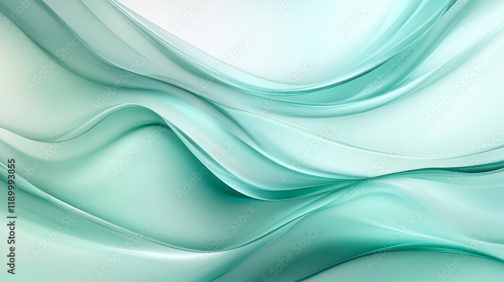 Poster soft aqua waves flowing smoothly in a calm abstract background