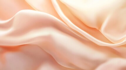 Obraz premium Soft Silk Fabric Draped Elegantly in Pastel Peach Hue with Texture