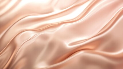 Elegant Satin Fabric Flow in Soft Rose Gold Hue for Design Use
