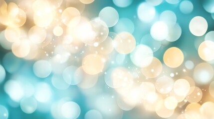 Fototapeta premium Soft Bokeh Background with Blue and Gold Light Circles