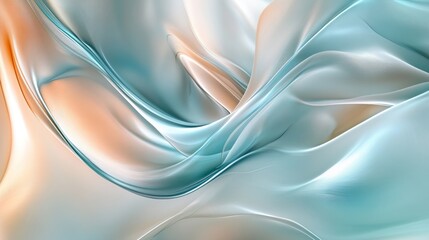 Soft Abstract Fabric Flow with Gentle Blue and Orange Hues