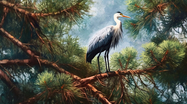 Sacred Pine & Crane 