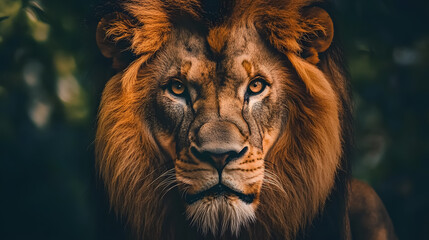 Naklejka premium A 4.5-year-old lion is featured.