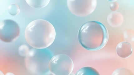 Soft Colorful Bubbles Floating on Light Background for Design Use