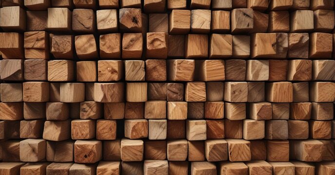 Close-up of wooden cubes arranged as "make it happen" on rustic and rugged surface, execution, implementation, productivity, creation
