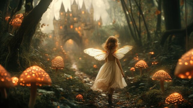 Delicate fairy in nature