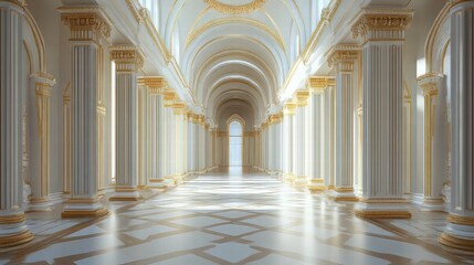 Grand hall with elegant columns