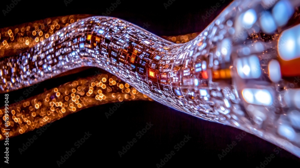Aufkleber abstract data stream tunnel futuristic tech background