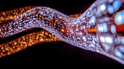 Fototapeta premium Abstract Data Stream Tunnel Futuristic Tech Background