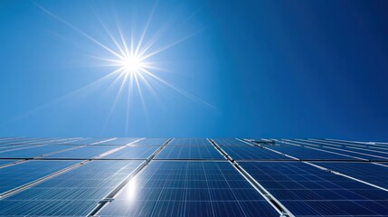 Solar-powered modern house in a suburban setting, photovoltaic panels on the gable roof, bright morning sunlight emphasizing clean energy design 