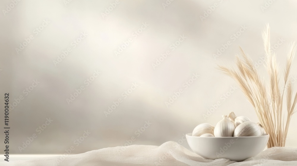 Poster minimalistic clean background with blurred elements in natural setting