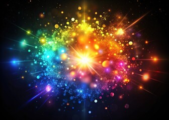 Naklejka premium Abstract Glowing Particle Art: Bright, Sharp, Colorful Energy