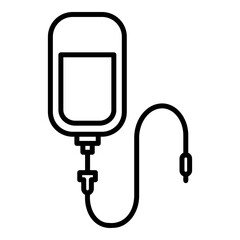 Modern line art IV drip icon. Ideal for medical, healthcare, and hospital projects.