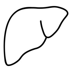 Modern line art liver icon. Ideal for medical, healthcare, and hepatology projects. 
