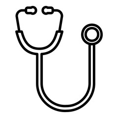 Modern line art stethoscope icon. Ideal for medical, healthcare, and doctor-related projects.