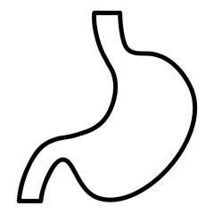 Modern line art stomach icon. Ideal for medical, healthcare, and digestive health projects.