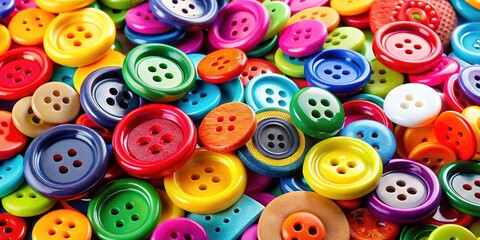 Fototapeta premium Colorful Buttons: A Close-Up of Bright, Sharp Button Textures