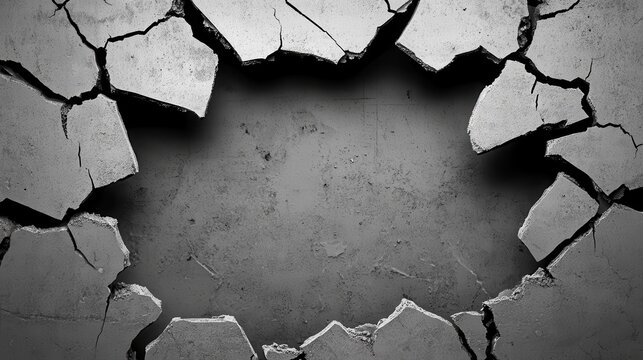 Cracked Concrete Texture: A Monochrome Abstract Background