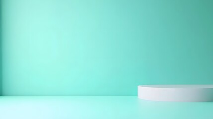 Fresh mint color flat clean background with smooth transition