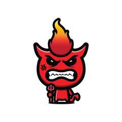 red devil chibi is angry