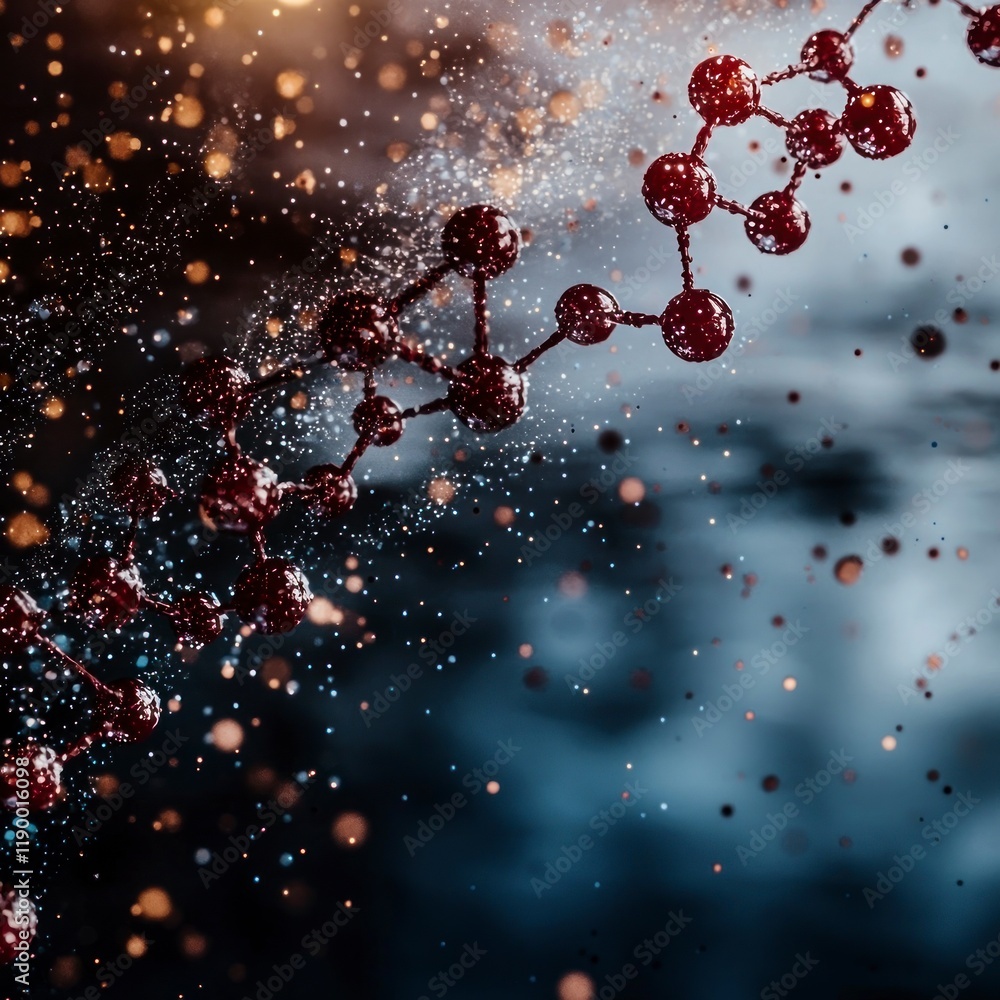 Poster microscopic molecular structure dna science research 3d render abstract background
