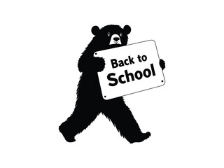Obraz premium Back to School Bear Silhouette - Fun Animal Design for Seasonal Artwork