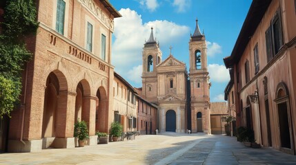 Obraz premium Historic church in a charming town