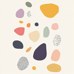 Colorful abstract shapes on light background