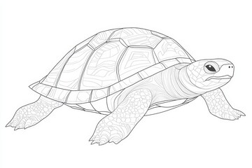 Fototapeta premium Intricate Line Art Drawing Of A Tortoise