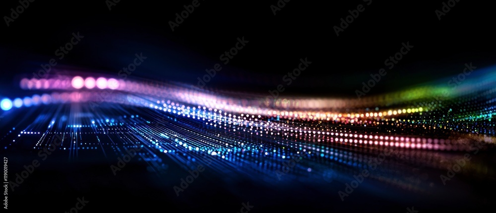 Poster abstract digital data stream colorful technology background