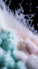 Fototapeta premium Abstract Pastel Foam Texture Background Bubbles Closeup Splash Soap Lather Cream W