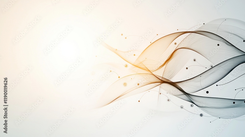 Poster abstract flowing lines elegant wave background digital art technology design