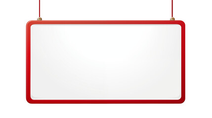 Blank Red Hanging Signboard Mockup for Advertising 