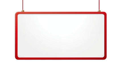 Blank Red Hanging Signboard Mockup for Advertising 