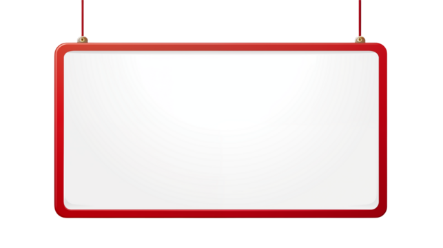 Blank Red Hanging Signboard Mockup for Advertising 