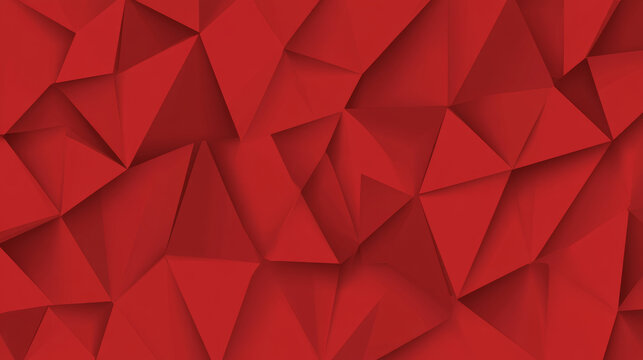Red geometric abstract background with folded shapes