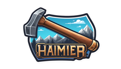 Mighty Hammer Logo: Mountain Landscape Design