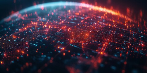 Global network data flow, digital earth