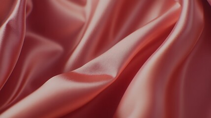 Obraz premium Abstract Draped Coral Silk Fabric Texture