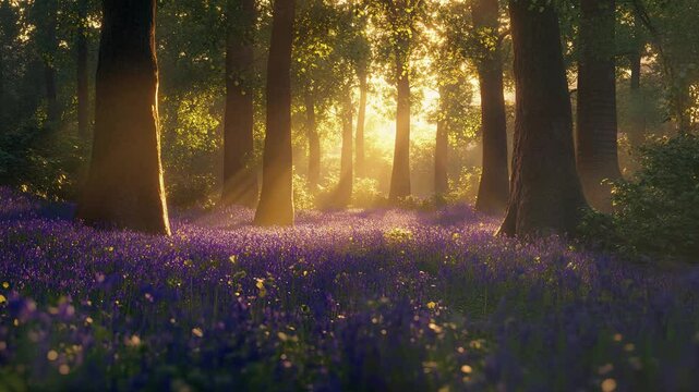 beauty evening view from the forest